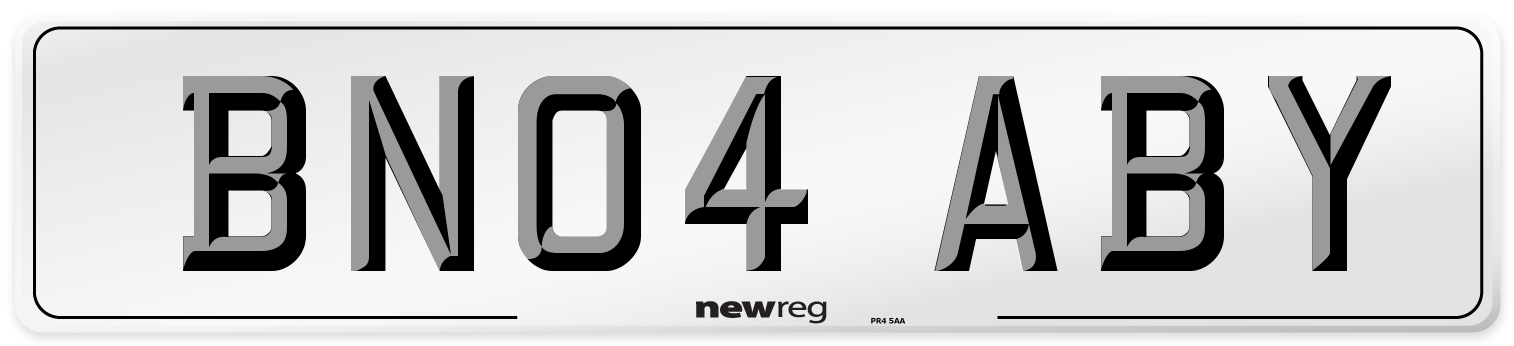 BN04 ABY Number Plate from New Reg